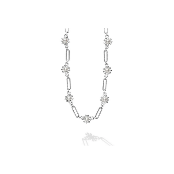 Fleur Pearl Link Necklace Baxter's Fine Jewelry Warwick, RI