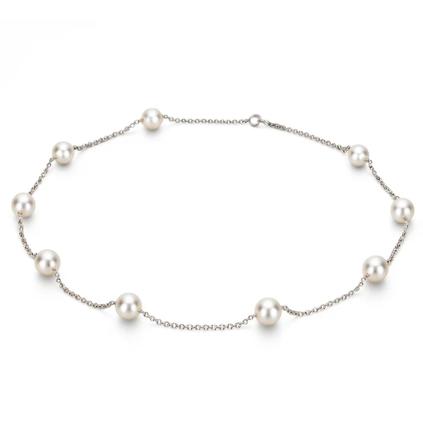 Akoya Pearl Tin Cup Necklace Baxter's Fine Jewelry Warwick, RI