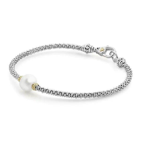 Two Tone Single Pearl Bracelet thumb image 2