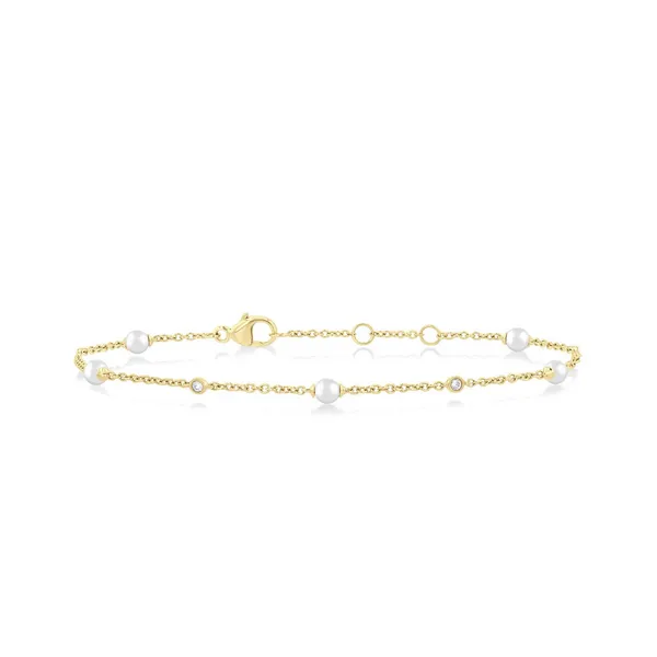 Pearl and Diamond Station Bracelet Baxter's Fine Jewelry Warwick, RI