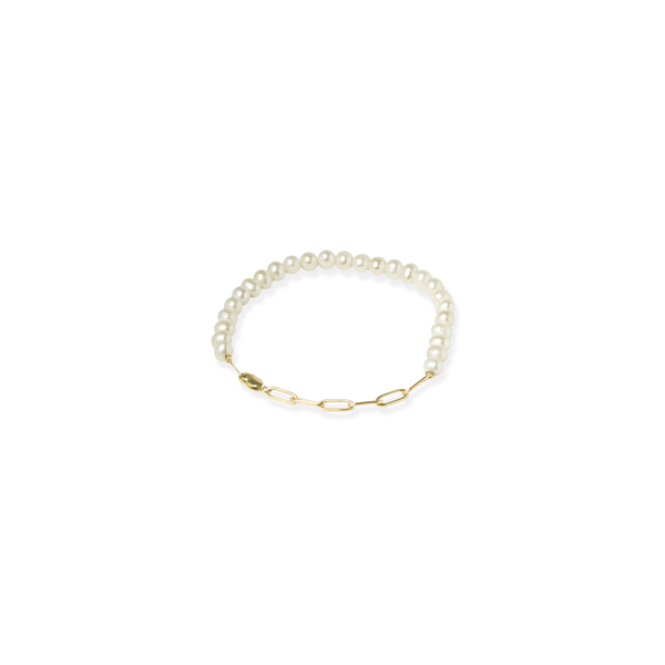 Pearl Paperclip Link Bracelet Baxter's Fine Jewelry Warwick, RI