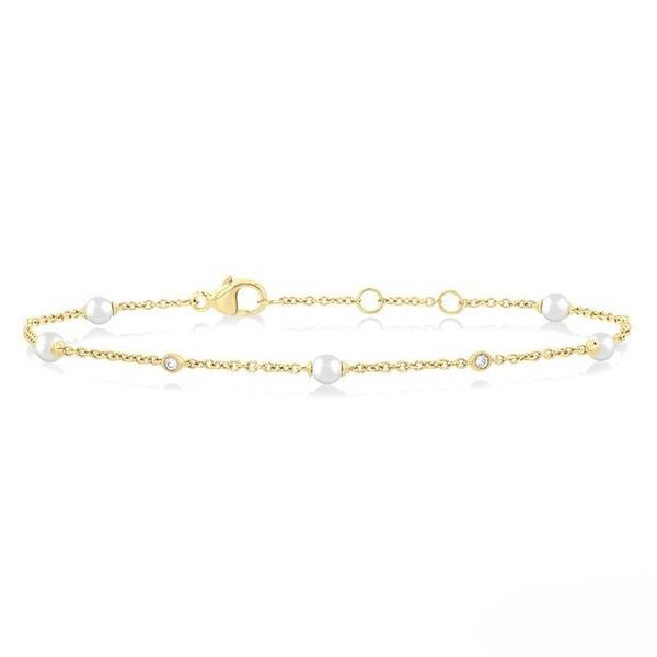 Pearl & Diamond Station Chain Bracelet Baxter's Fine Jewelry Warwick, RI