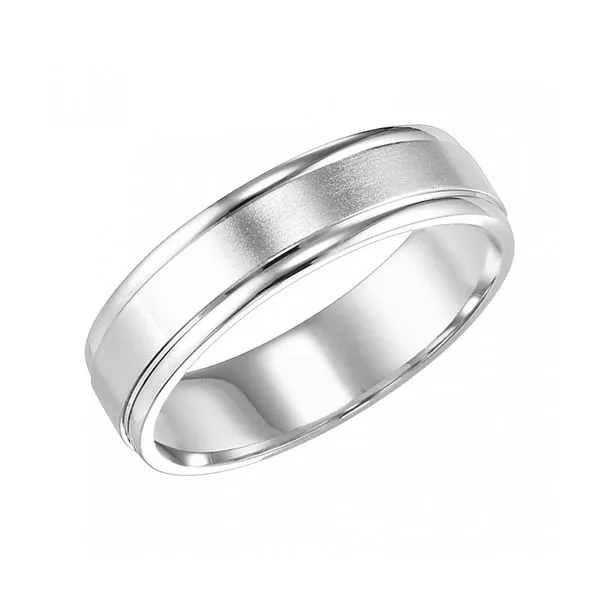 14K White Gold 6mm Comfort Fit Wedding Band