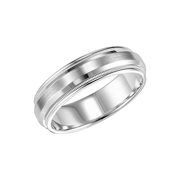 14K White Gold 7mm Wedding Band