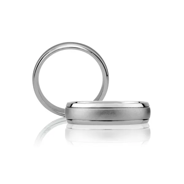 Classic Brushed and Bright Finish Combination Men's Ring thumb image 1