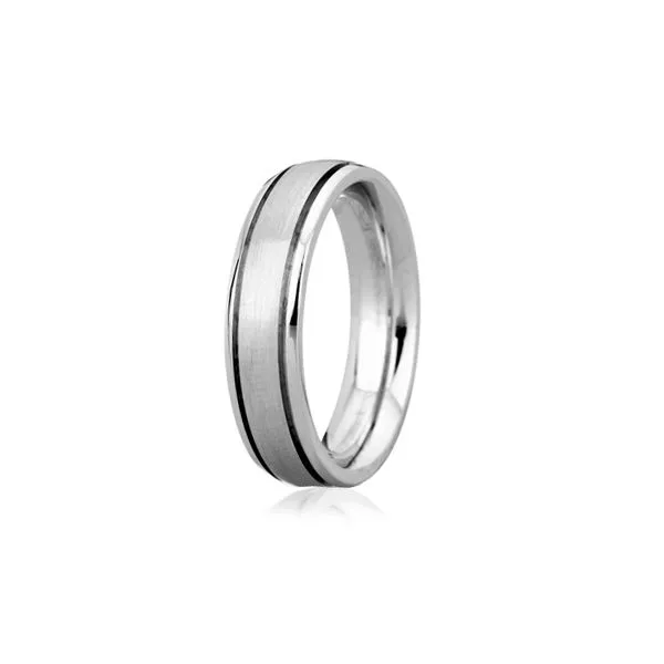Sandblast Step Edged Classic Men's Ring thumb image 3
