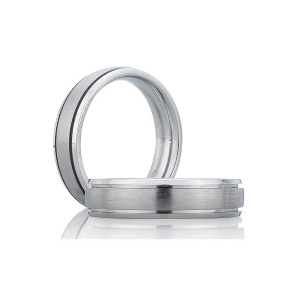Sandblast Step Edged Classic Men's Ring thumb image 1