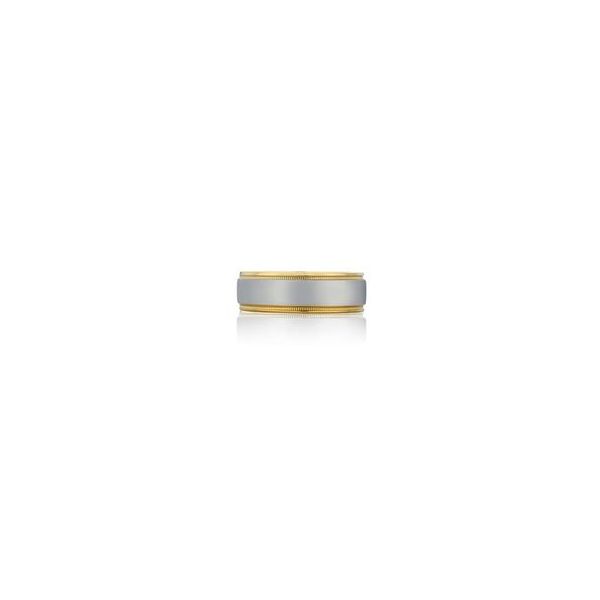 Men's Two-Tone Wedding Ring Image 2 Baxter's Fine Jewelry Warwick, RI