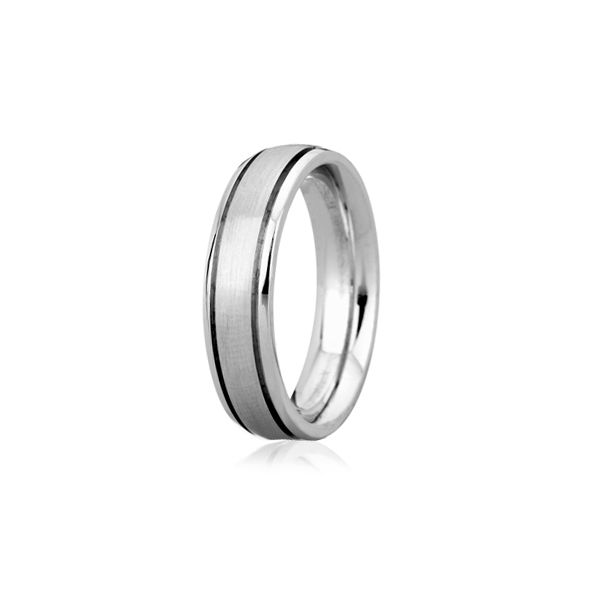 Sandblast Step Edged Classic Men's Ring Image 3 Baxter's Fine Jewelry Warwick, RI