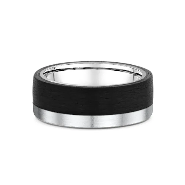 Carbon Fiber and 14k White Gold Band