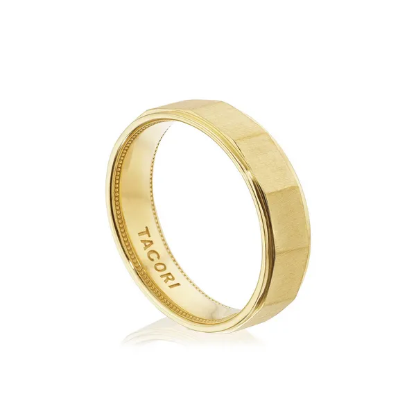 Geometric Faceted in Satin Finish Wedding Band Image 2 Baxter's Fine Jewelry Warwick, RI