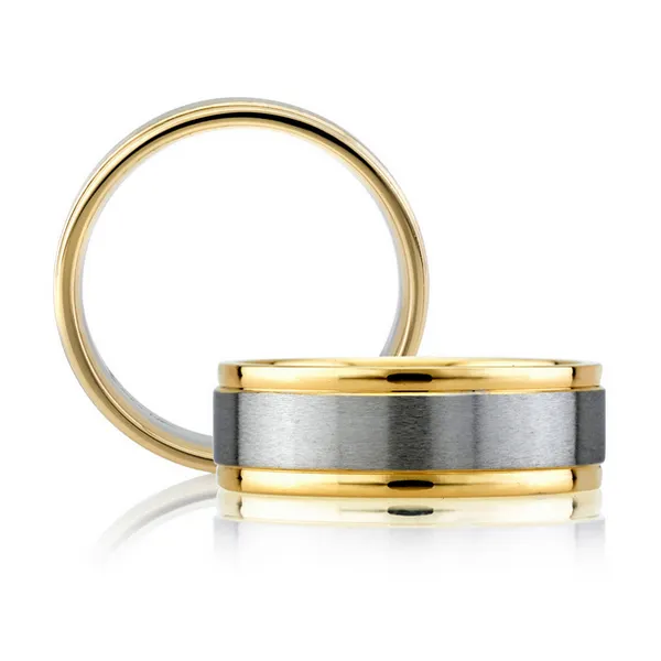 Mens Two Tone 8mm Band