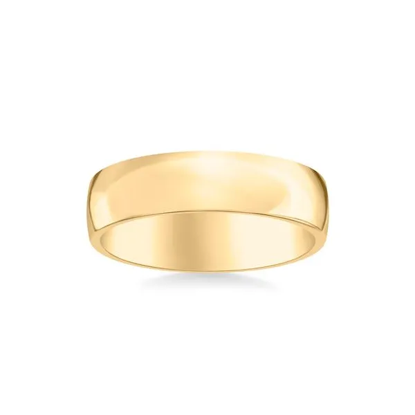 14K 5mm Low Dome Wedding Band W/ Polished Finish