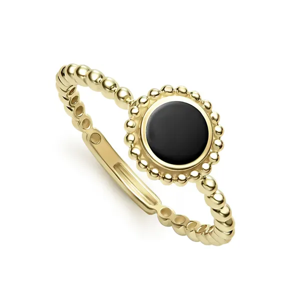 Round Onyx Stacking Ring thumb image 1