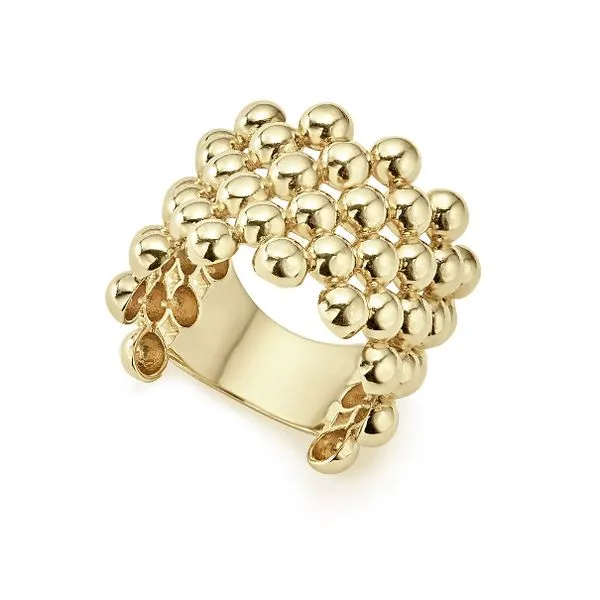 Caviar Wide Gold Band