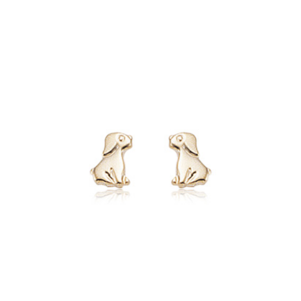 14K Yellow Gold Dog Stud Earrings Baxter's Fine Jewelry Warwick, RI
