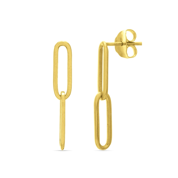 14k Yellow Gold Paperclip Dangle Earrings Baxter's Fine Jewelry Warwick, RI