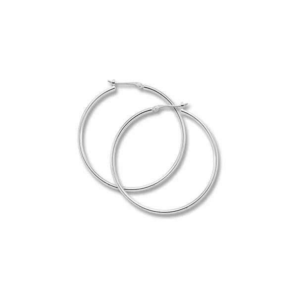 White Gold Hoop Earrings Baxter's Fine Jewelry Warwick, RI