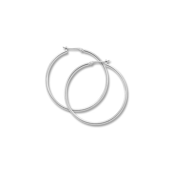 White Gold Hoop Earrings Baxter's Fine Jewelry Warwick, RI