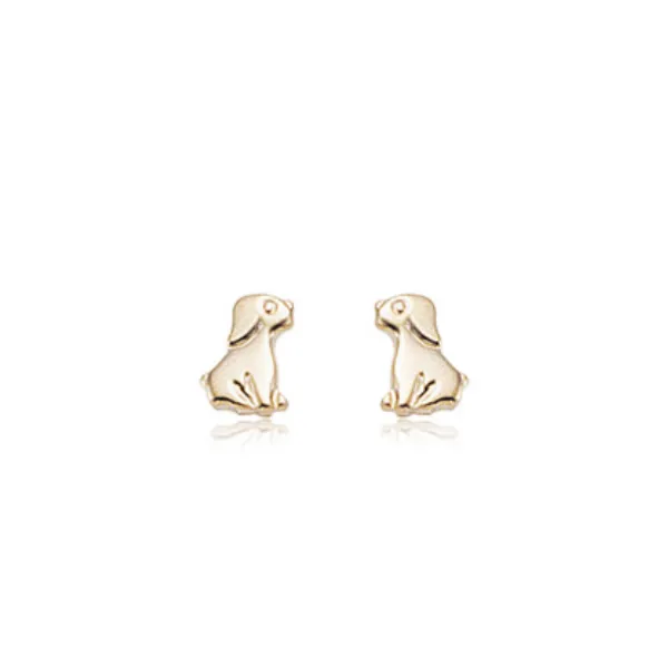 14K Yellow Gold Dog Stud Earrings Baxter's Fine Jewelry Warwick, RI