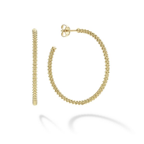 Gold Caviar Hoop Earrings Baxter's Fine Jewelry Warwick, RI