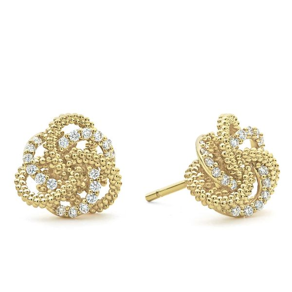 Gold and Diamond Love Knot Earrings Baxter's Fine Jewelry Warwick, RI