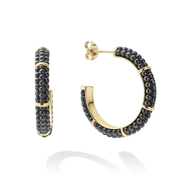 Black Caviar Hoop Earrings Baxter's Fine Jewelry Warwick, RI