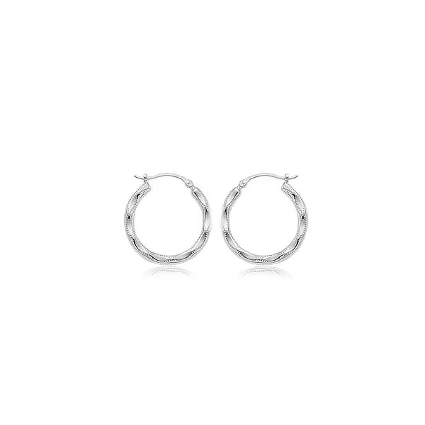 Embossed Hoop Earrings Baxter's Fine Jewelry Warwick, RI