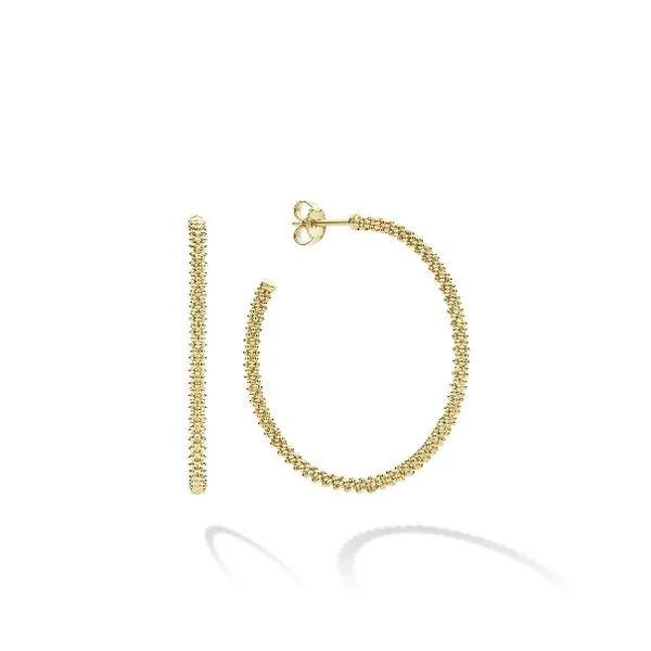 Gold Caviar Hoop Earrings Baxter's Fine Jewelry Warwick, RI