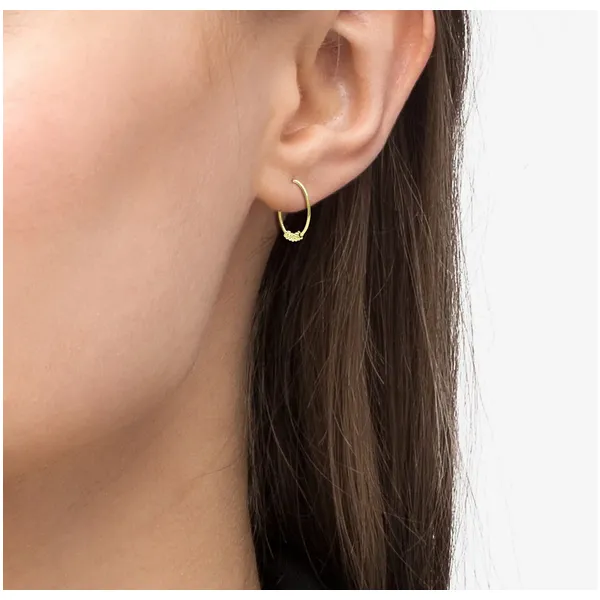 Superfine Thin Hoop Earrings Image 2 Baxter's Fine Jewelry Warwick, RI