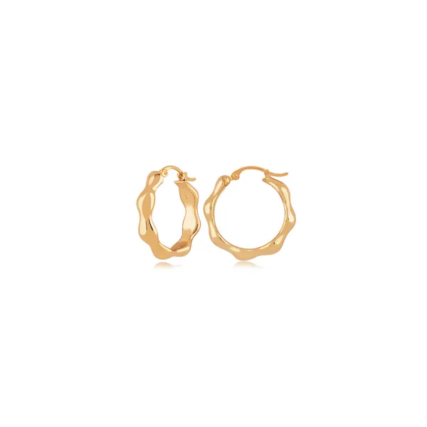 14k Wavy Hoops Baxter's Fine Jewelry Warwick, RI