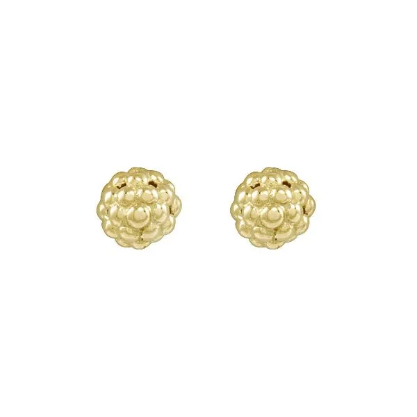 Gold Caviar Ball Earrings thumb image 2