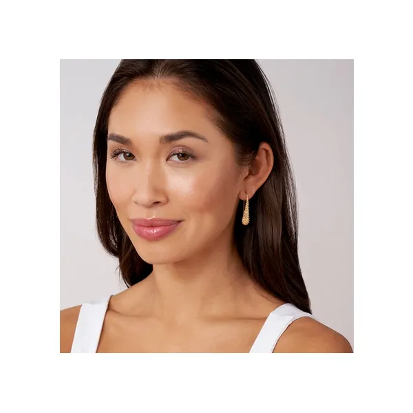 18K Gold Caviar Drop Earrings