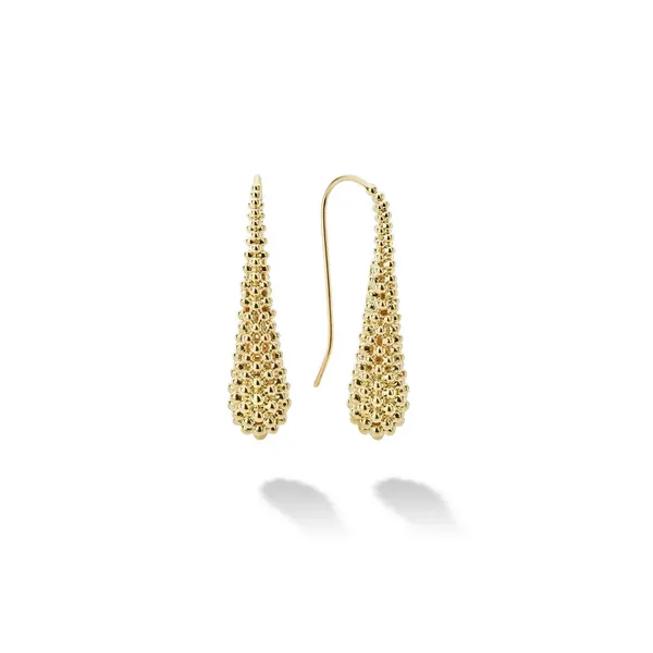 18K Gold Caviar Drop Earrings