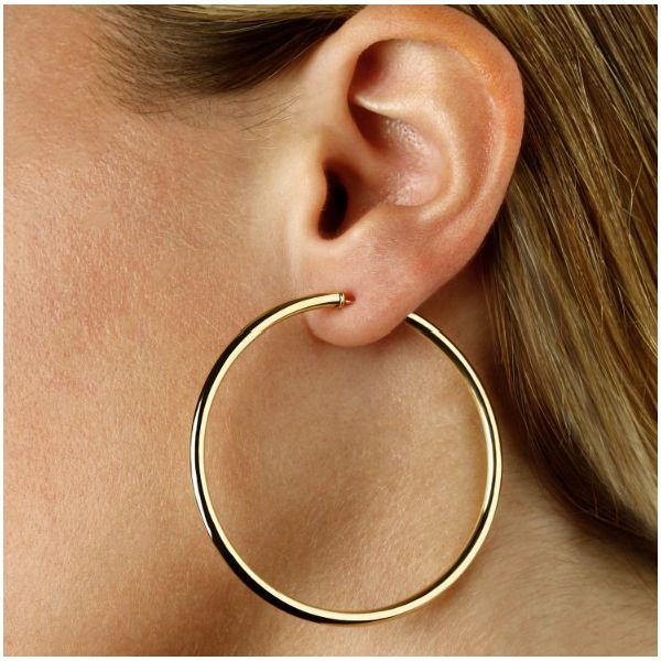 Endless Gold Hoop Earrings Image 2 Baxter's Fine Jewelry Warwick, RI