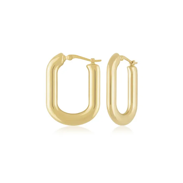 Medium Flat Oval Hoop Earrings Baxter's Fine Jewelry Warwick, RI