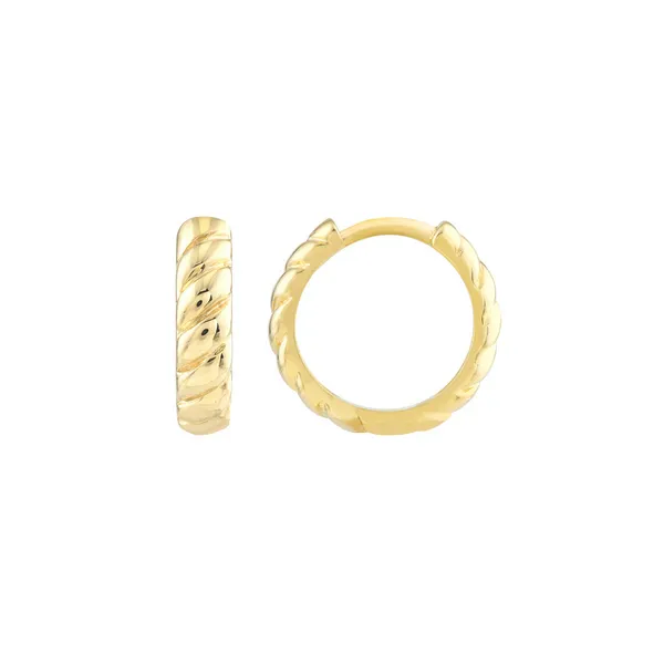 Ribbed Polished Hoops