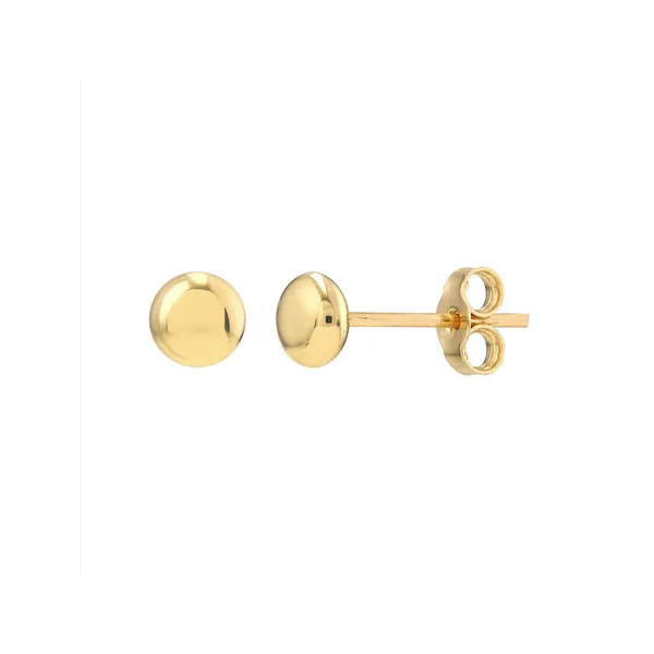 4.5mm Flat Round Pebble Stud Earrings