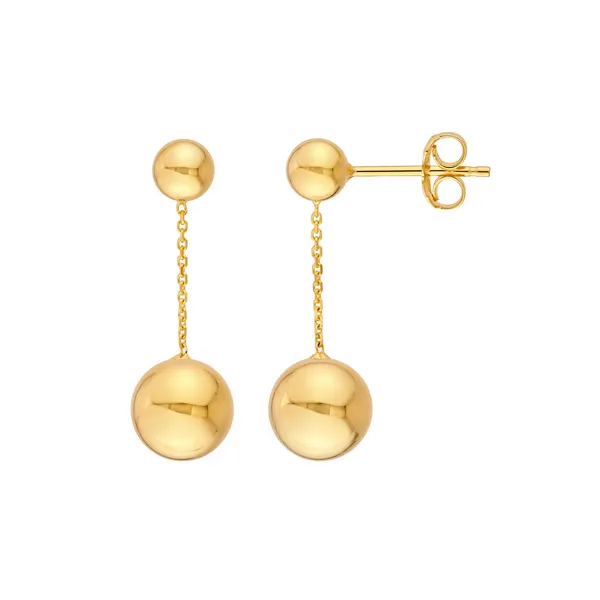 Large Bead Cable Chain Dangle Earrings