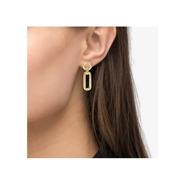 18K Gold Link Drop Earrings