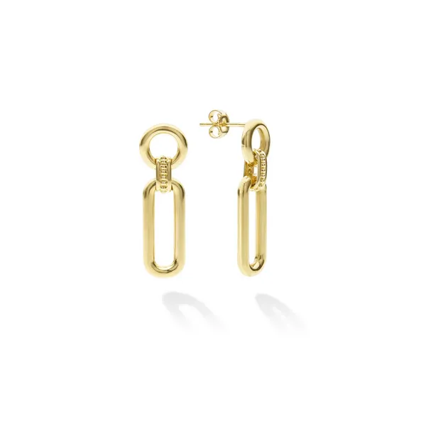 18K Gold Link Drop Earrings