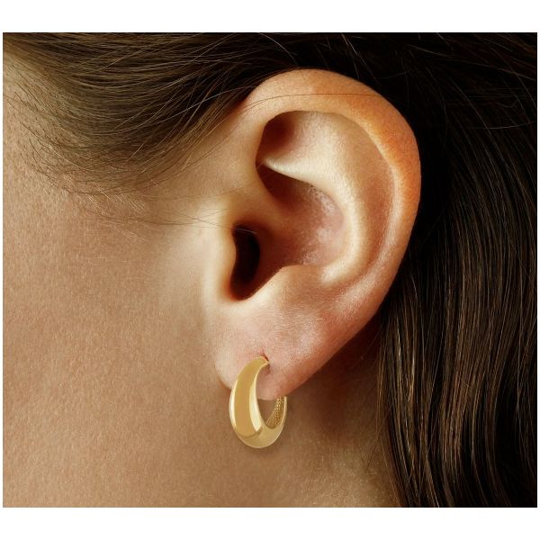 14k Tapered Knife Edge Hoops Image 2 Baxter's Fine Jewelry Warwick, RI