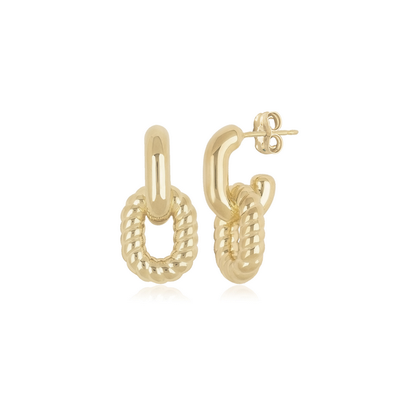 14k Double Link Twist Drop Earrings Baxter's Fine Jewelry Warwick, RI