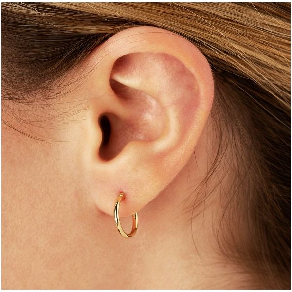 14k Small Hoops Image 2 Baxter's Fine Jewelry Warwick, RI
