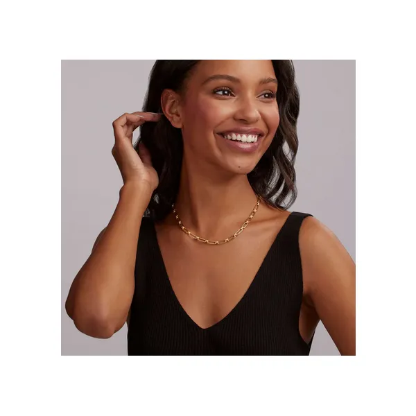18K Gold Petite Link Necklace thumb image 2