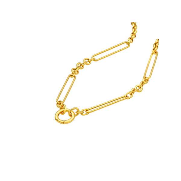 Oval & Rolo Push Lock Necklace Image 2 Baxter's Fine Jewelry Warwick, RI