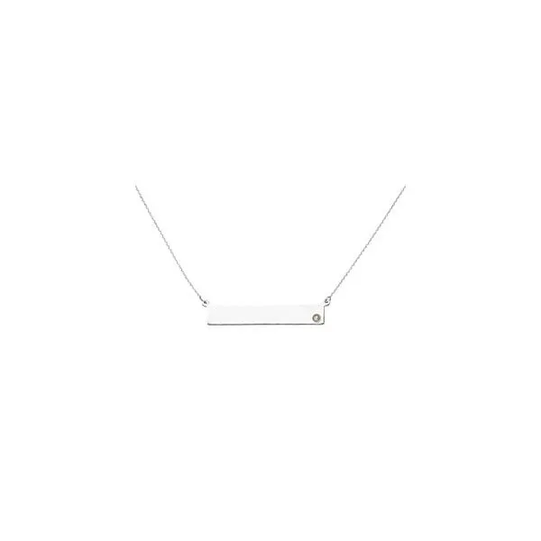 14k White Gold Diamond Bar Necklace Baxter's Fine Jewelry Warwick, RI