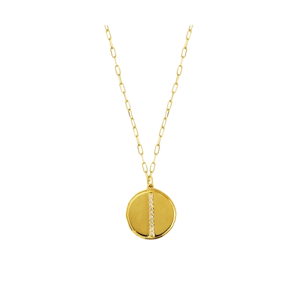 14k Yellow Gold Diamond Medallion Necklace Baxter's Fine Jewelry Warwick, RI
