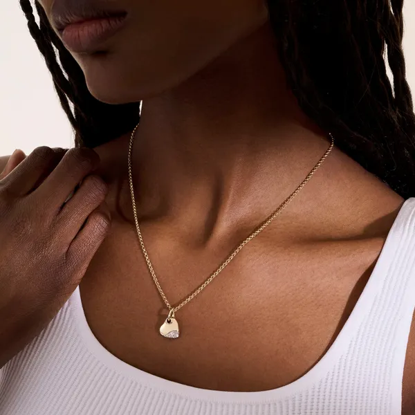Small Pebble Heart Necklace Image 4 Baxter's Fine Jewelry Warwick, RI