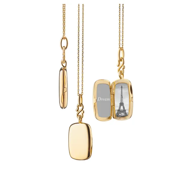 Slim \Britt\ Gold Locket Necklace